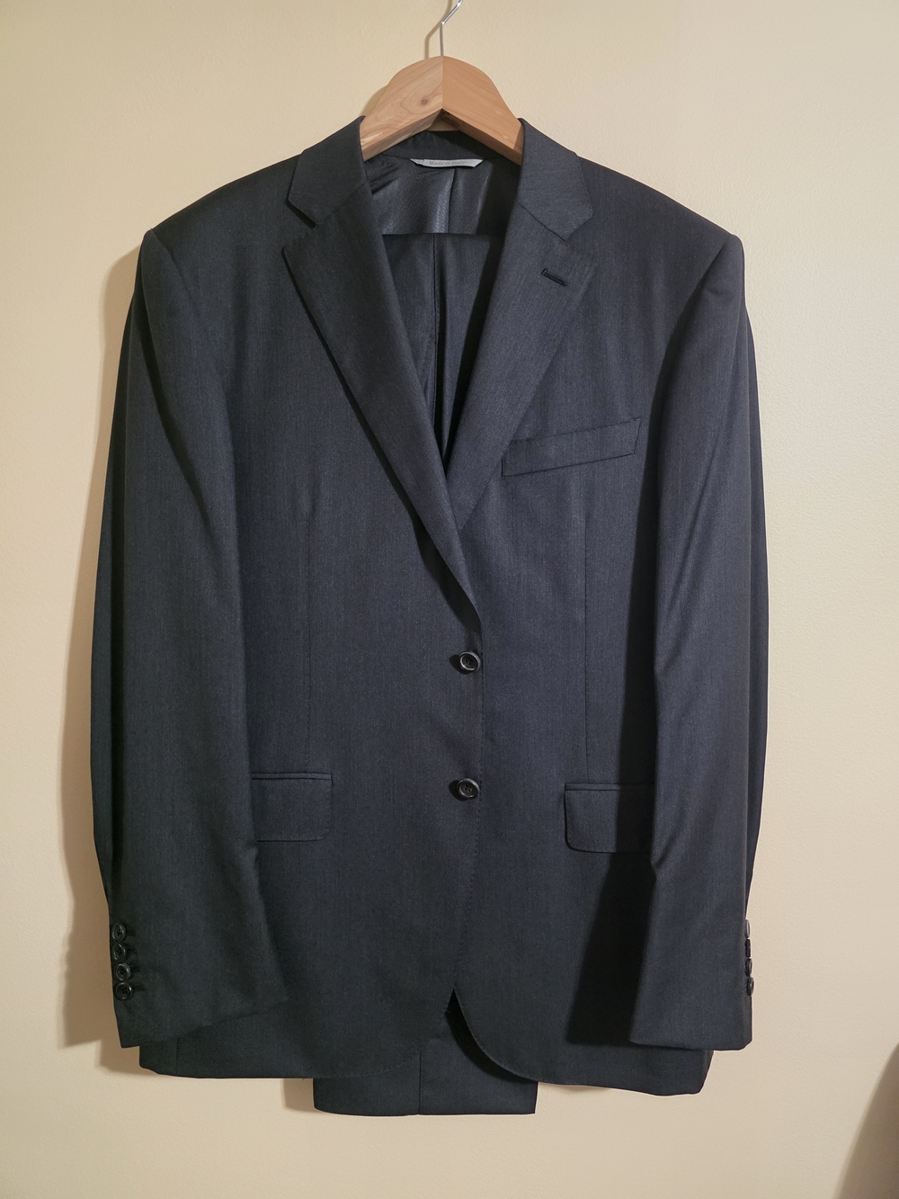 Canali Men's Suit - Two Buttons , Brand New -Solid Dark Grey - Size 54R